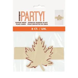 Thanksgiving Leaf Cutout Napkin Holder Place Cards | 8 ct