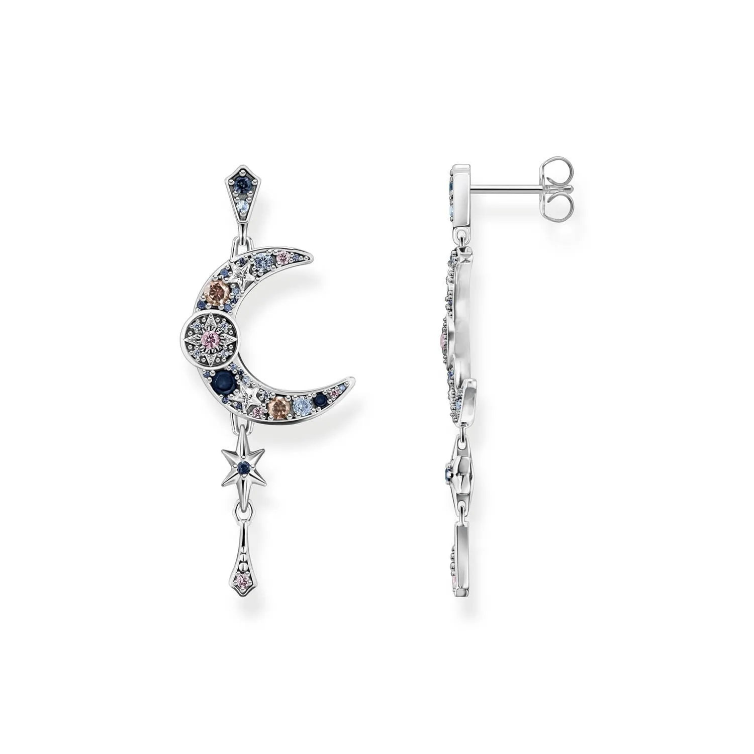 Thomas Sabo Magic Stars Sterling Silver Moon Dangle Earrings