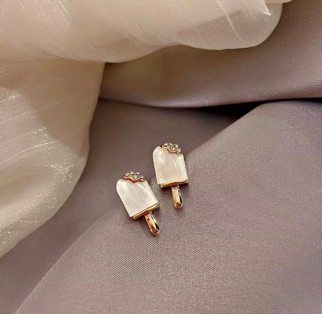 Tiny popsicle earrings| Studs| Sterling Silver| Ice cream earrings| Dainty earrings| 14k gold plated| Foodie jewelry