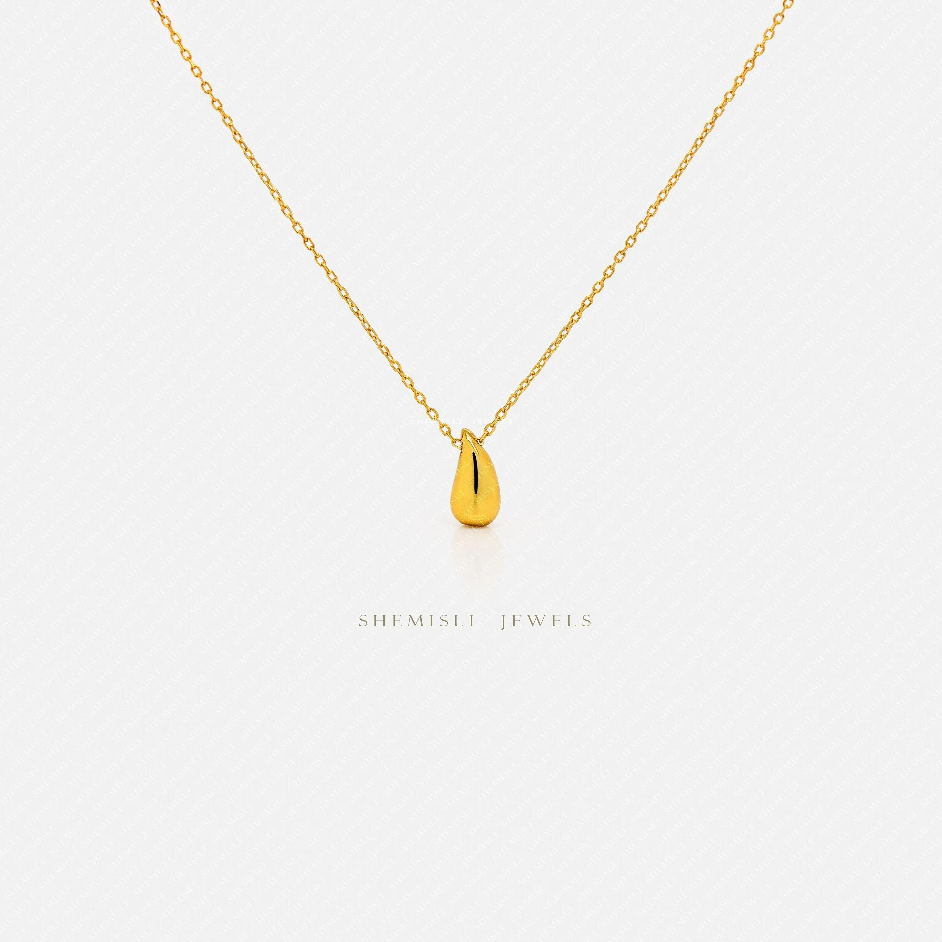 Tiny Teardrop Necklace, Silver or Gold Plated (15.75“ 2”) SHEMISLI - SN041