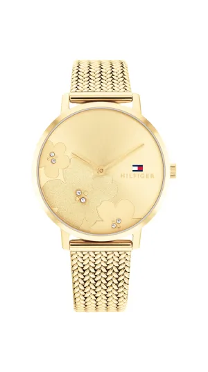 Tommy Hilfiger Tea Le IP Thin Gold Steel Champagne Dial Ladies Watch 1782606