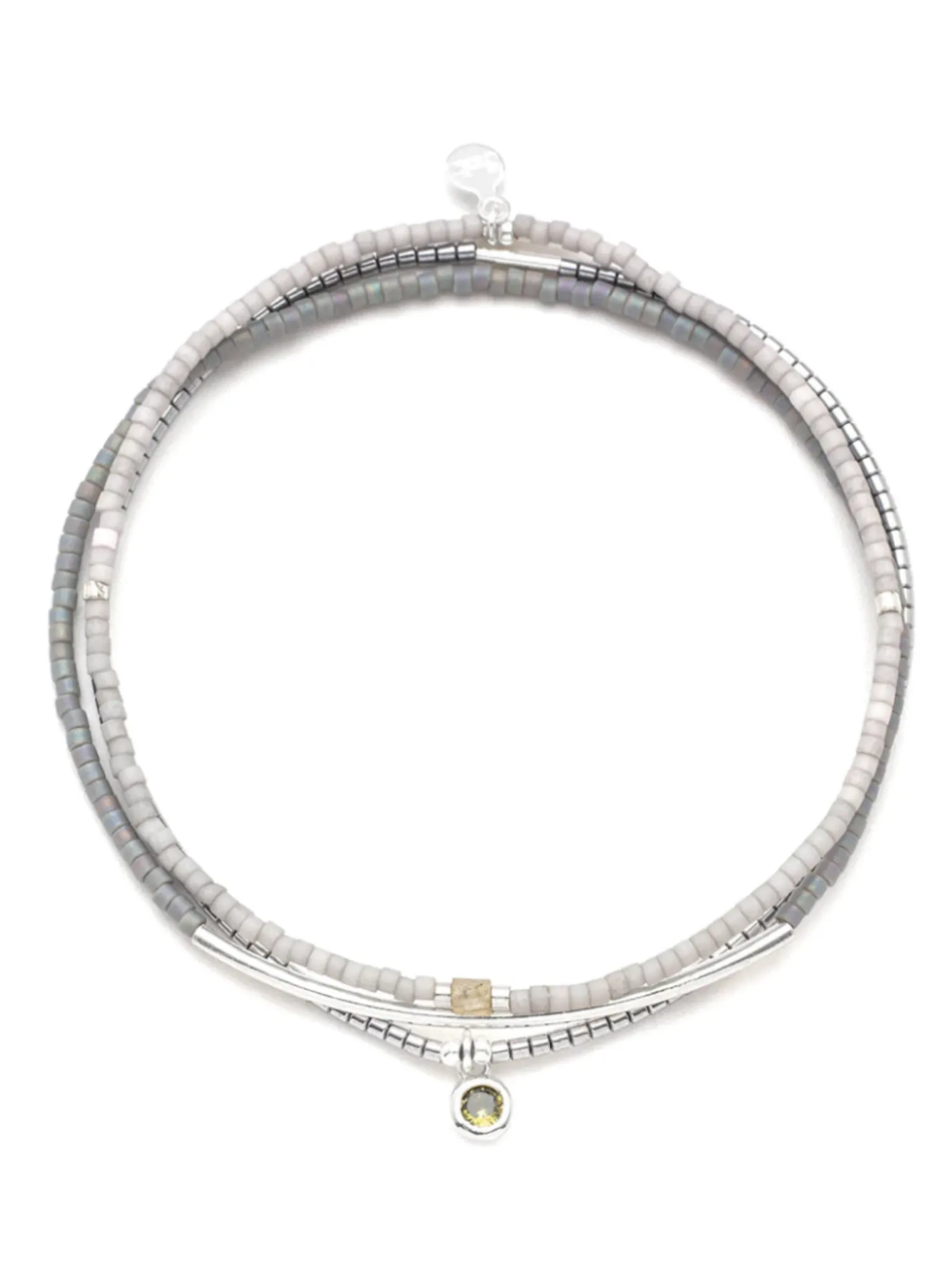 Tonal Chromacolor Miyuki Bracelet Trio - Frost/Silver