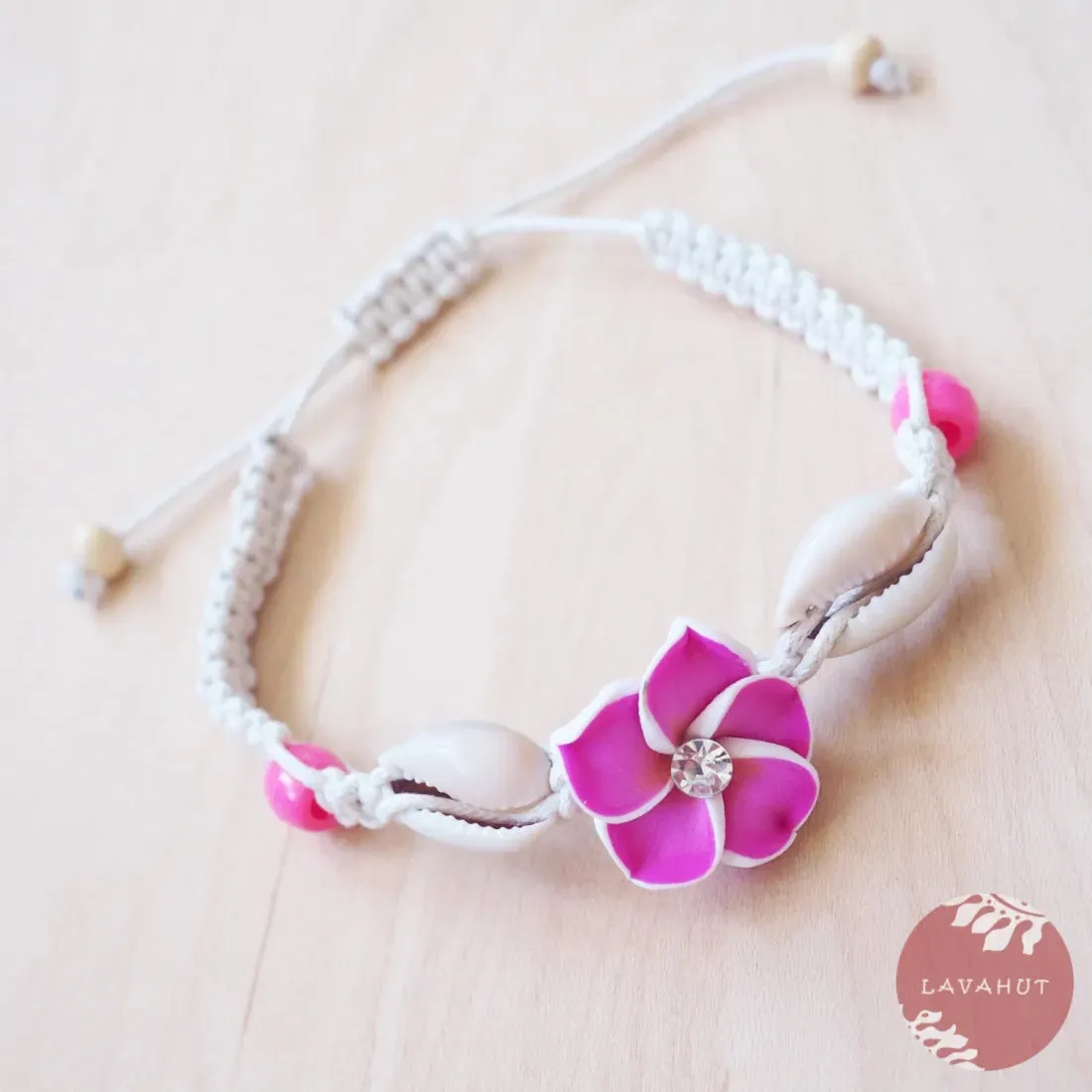 Twinkle Plumeria Pink Friendship Bracelet