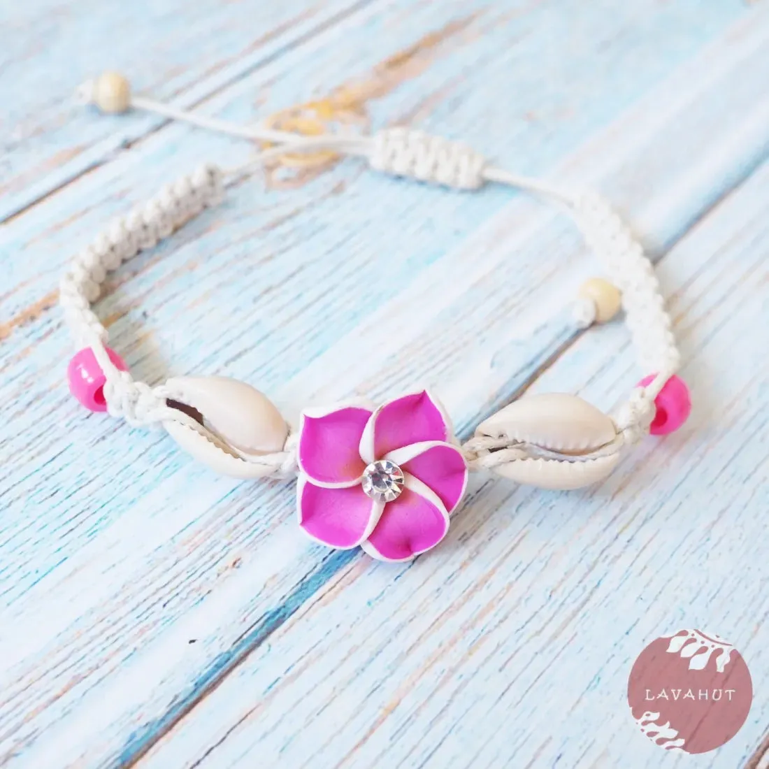 Twinkle Plumeria Pink Friendship Bracelet