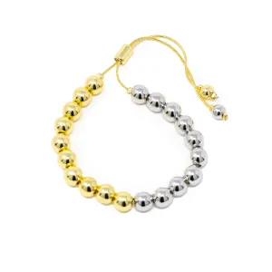 Two Toned Adjustable Ball Bracelet