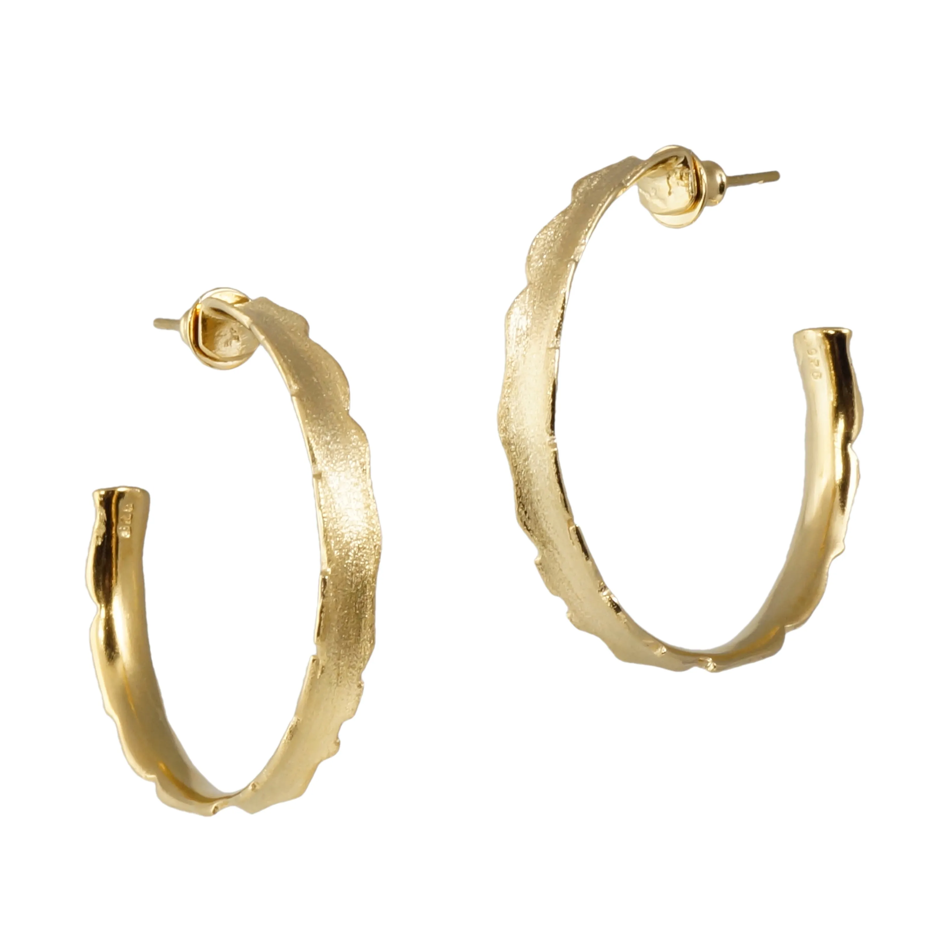 Unique Hoop Earrings, Gold - Multiple Sizes