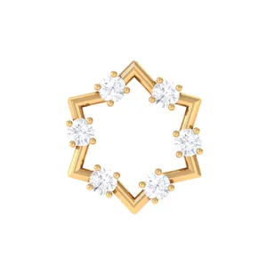 Unique Real Diamond Gold Star Earring for Cartilage Piercing